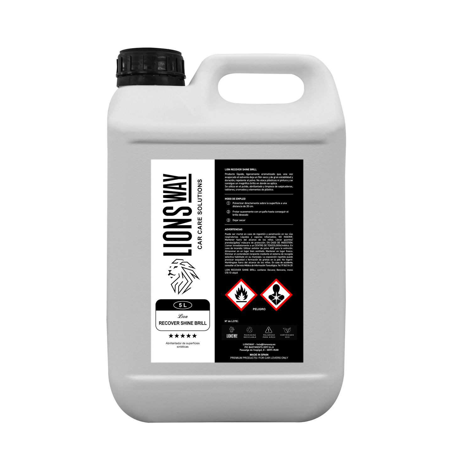 RECOVER BRILL 5L – Limpiador y Renovador de Interiores